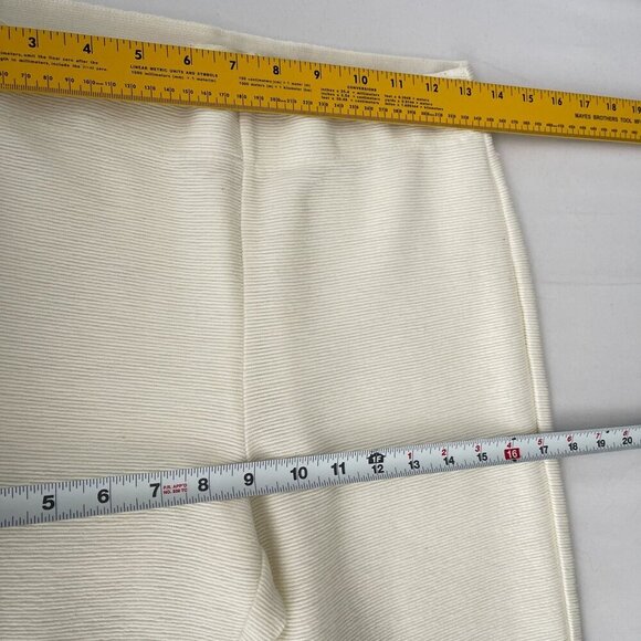 Max Studio Ribbed  Jogger Sweatpants Elastic Waist Tapered Cream Women 26 - Picture 6 of 10